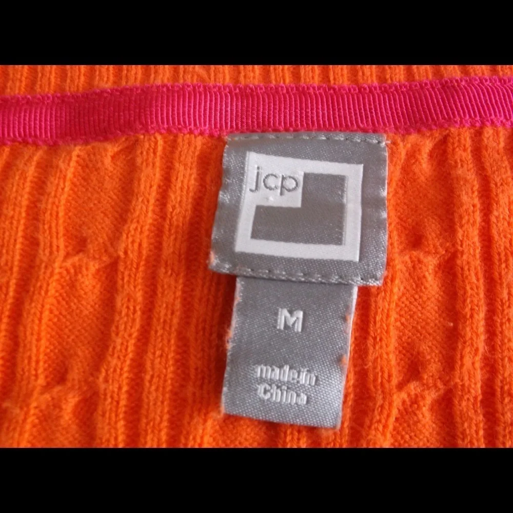 Orange V Neck sweater M